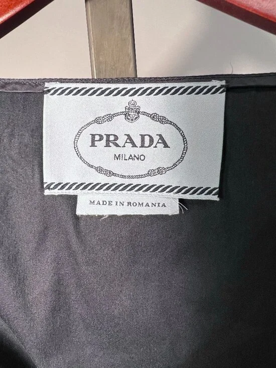 Prada Charcoal Black Criss Cross Drape Mini Swing Dress - Picture 4 of 5